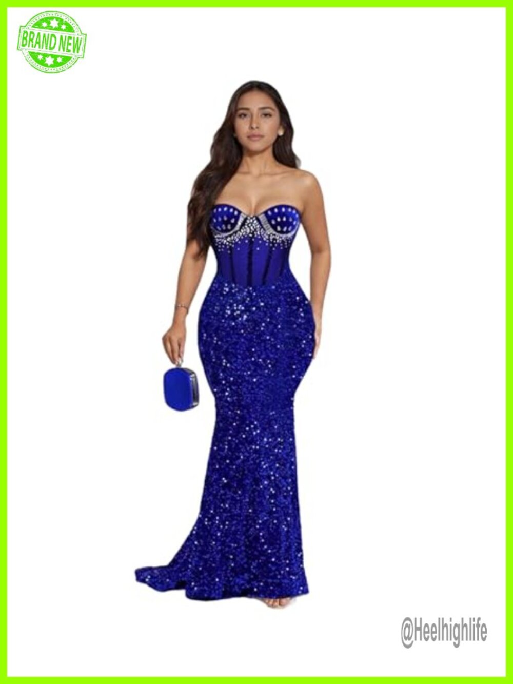 Rhinestone Bodycon Club Night Out Dress Sleeveless Mermaid Evening Party